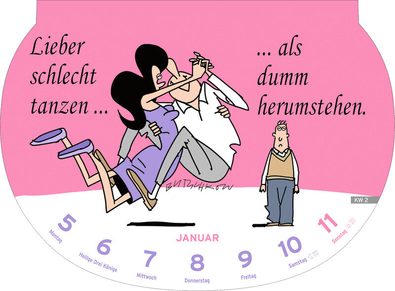Heye Lesekalender Dumme Sprüche 2026 – 28,7 × 21 cm – 1 Woche/Blatt – d – mit Aufhänger