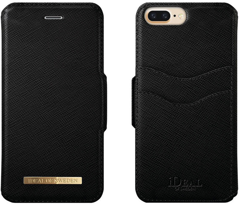 Ideal of Sweden – Booklet-Hülle – für Apple iPhone 6 Plus–8 Plus – Saffiano Schwarz – mit Kartenfach