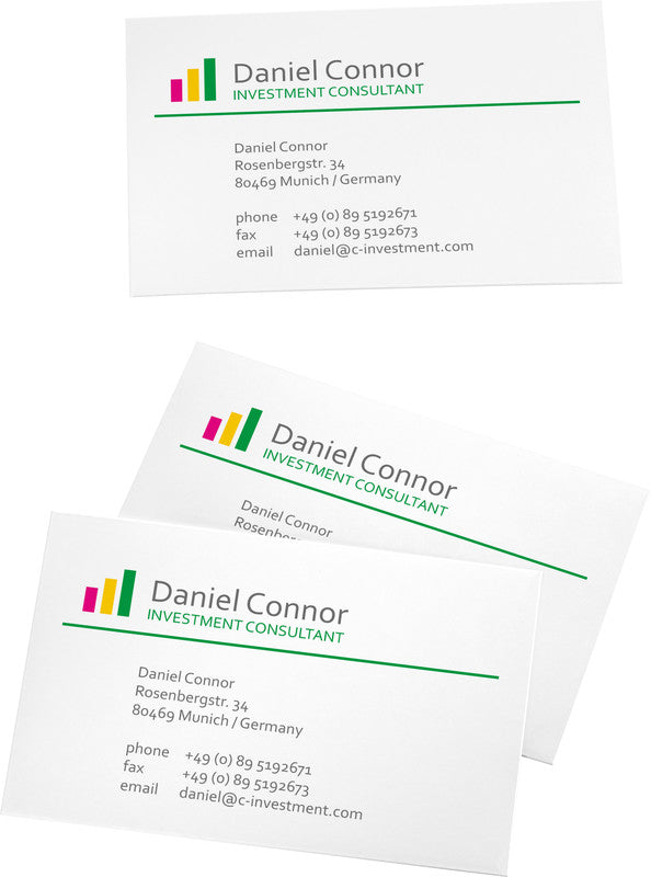 Sigel Visitenkarten, 85 × 55 mm – für Laser/Inkjet/Kopierer – A4, 10 pro Blatt – 100 Karten – FSC-zertifiziert