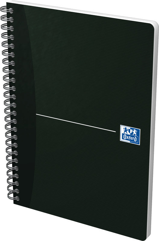 Oxford Collegeblock Essentials A5, liniert, Doppelspiralbindung, 90 Blatt, 90 g/m² – schwarz