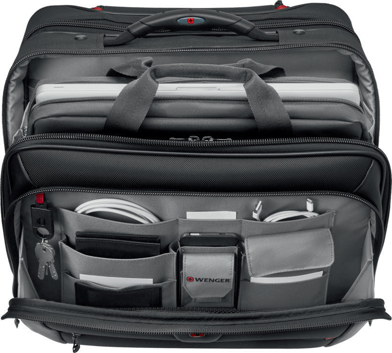 Wenger/SwissGear Wenger Notebook-Trolley Handgepäck – für Notebooks bis 17", Polyester, 2 Rollen, schwarz, 44 × 42 × 25 cm