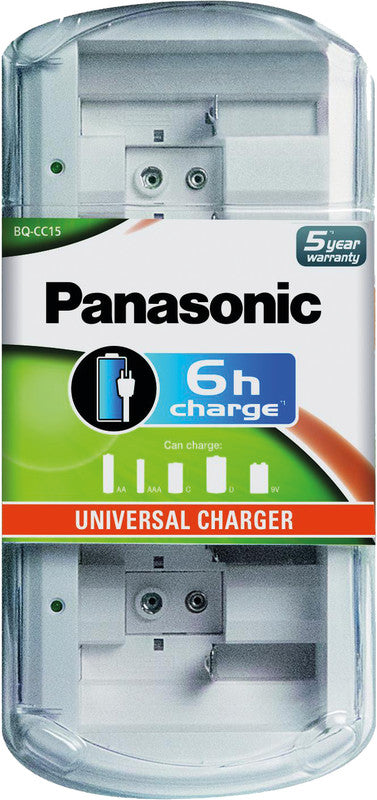 Panasonic BQ CC15 Ladegerät – für Micro (AAA), Mignon (AA), Baby (C) und andere