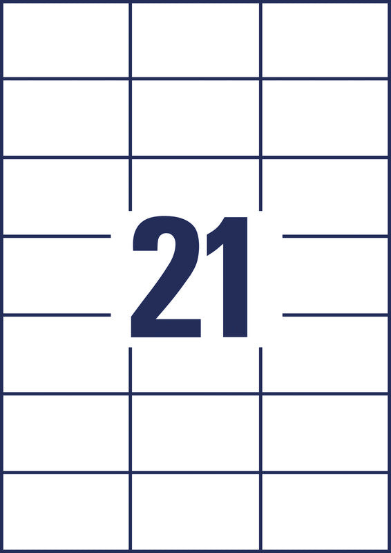 Avery Druckeretiketten, 70 mm × 42,3 mm, weiss, Papier, permanent, 220 Bogen (4'620 Etiketten)