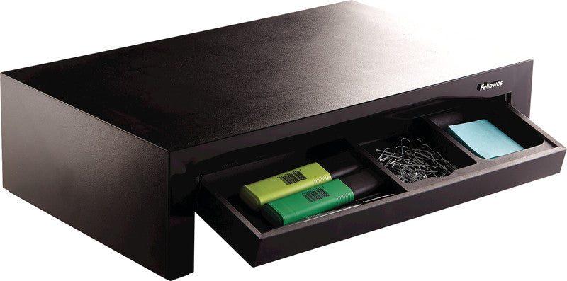 Fellowes Designer Suites – Monitorhalterung, 18 kg, Füsse 3-stufig, bis 4 cm, Schwarz