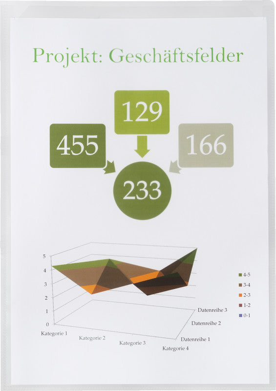 Kolma Konferenzmappe – A4, mit Fronttasche, integrierte Abheftvorrichtung, Kunststoff, transparent