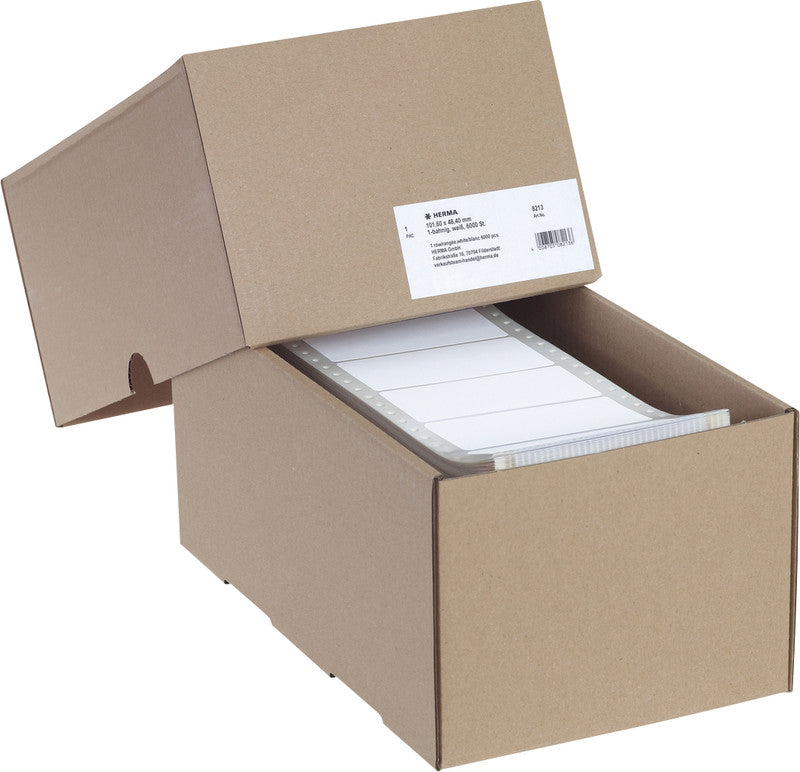 HERMA Druckeretiketten, 102 mm × 48 mm, weiss, Papier, selbstklebend, 6000 Etiketten
