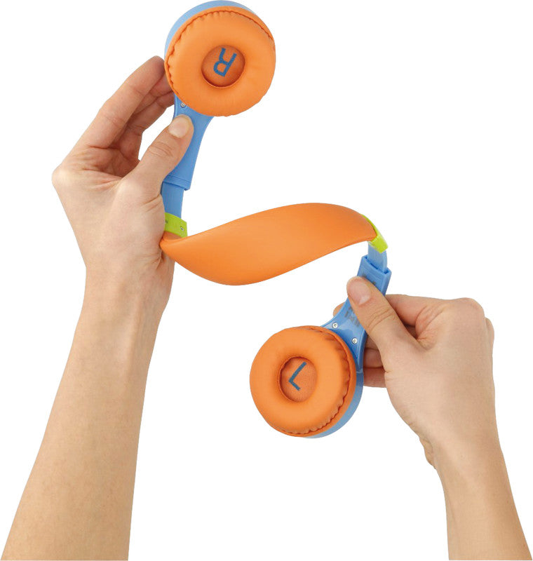 Hama Kids Guard – On-Ear Headset – 3,5 mm Klinke, abnehmbares Kabel, Lautstärkebegrenzung 85 dB – Blau/Orange