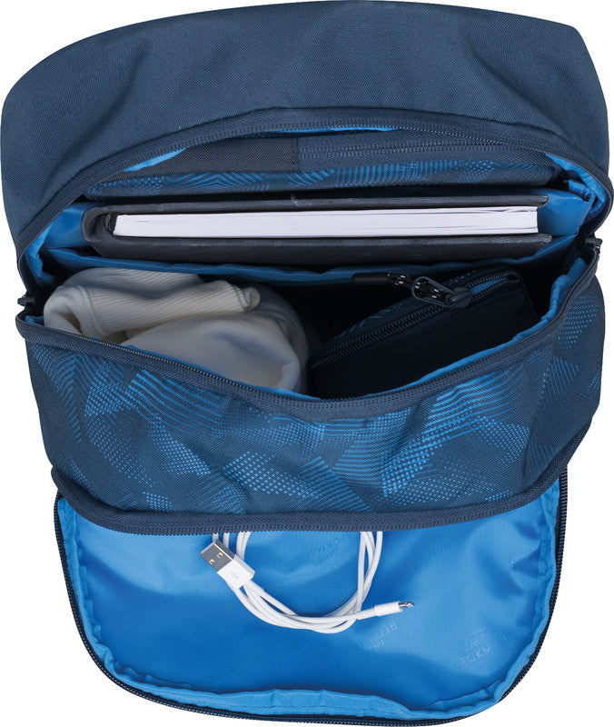 Beckmann Junior Sport Rucksack – Blue Quartz – 31,0 × 45,0 × 22,0 cm – aus recyceltem PET