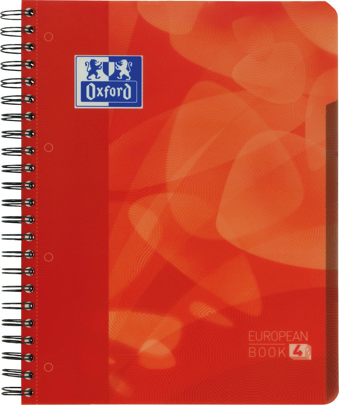 Oxford Collegeblock, A4+, kariert, Spiralbindung, 120 Blatt – rot, für SCRIBZEE App