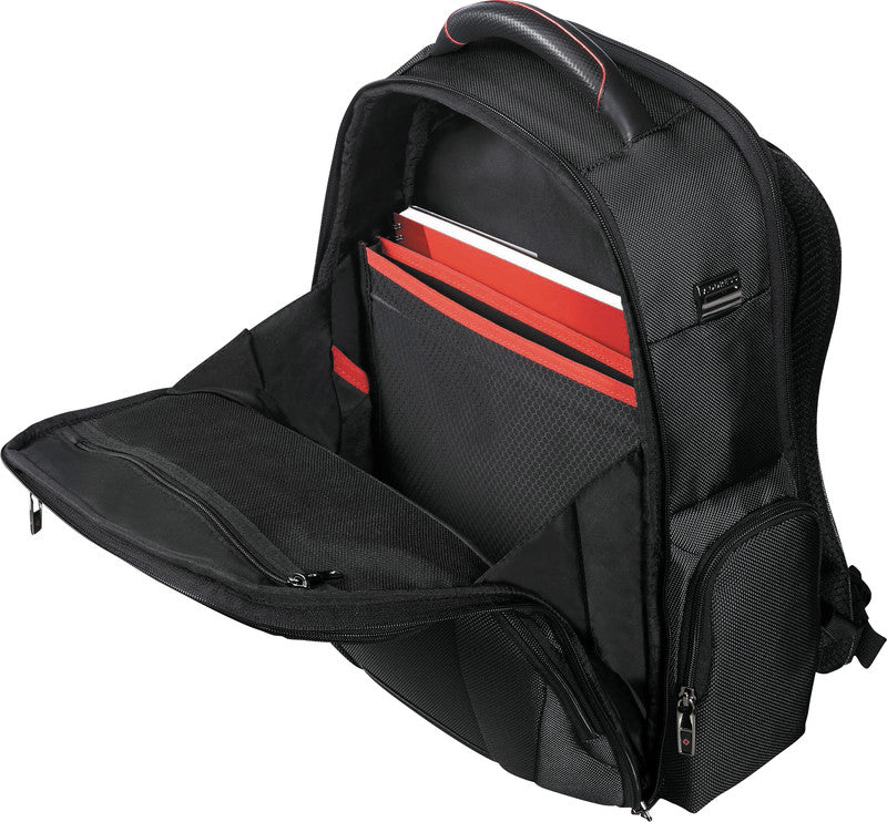 Samsonite Pro-DLX 5 3V Notebook-Rucksack – 20 l, RFID-Fach, Aufsteckfunktion, Nylon, Schwarz