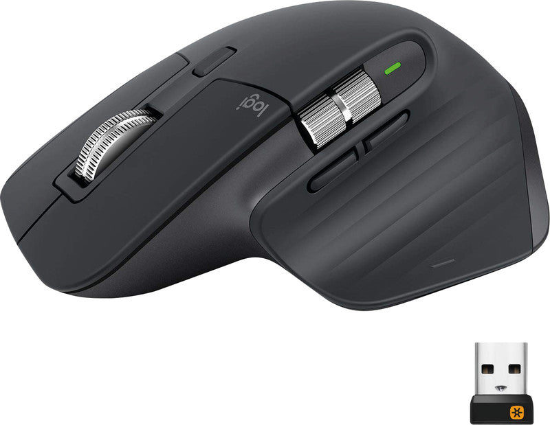 Logitech MX Master 3S Ergonomische Maus – kabellos, 7 Tasten, Easy-Switch, Batterieladeanzeige, Grau