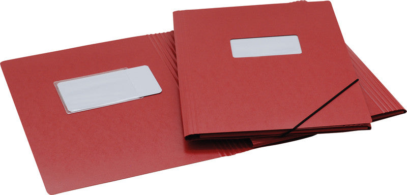 Erola-Mappen Erola – Sammelmappe für A4, Pressspan, Rot, mit Gummizug