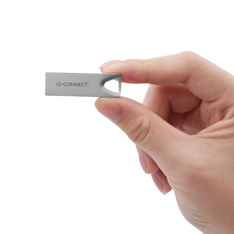 Q-CONNECT USB-Stick – 4 GB, USB 2.0, silber, wiederbeschreibbar