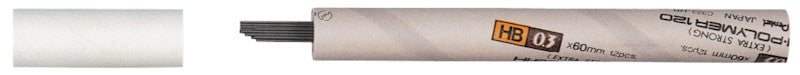 Pentel Bleistiftminen Hi-Polymer 120 – Graphit, 0,3 mm, HB, 12 Stk.