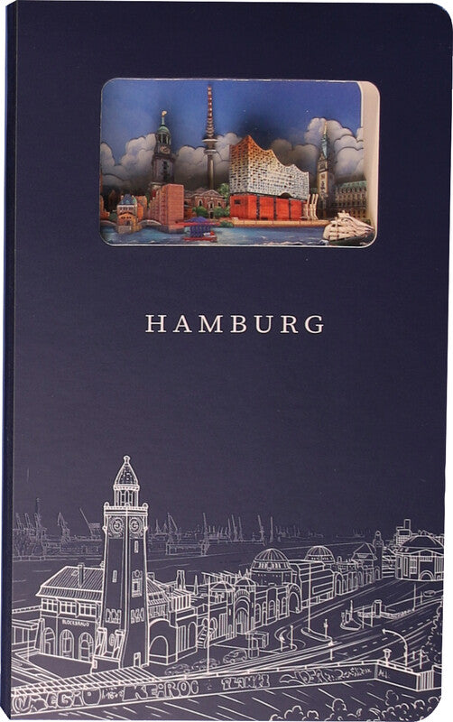 Buddhiherz Notizbuch, 110 × 180 mm, liniert, gebunden, Hardcover, 200 Seiten – blau