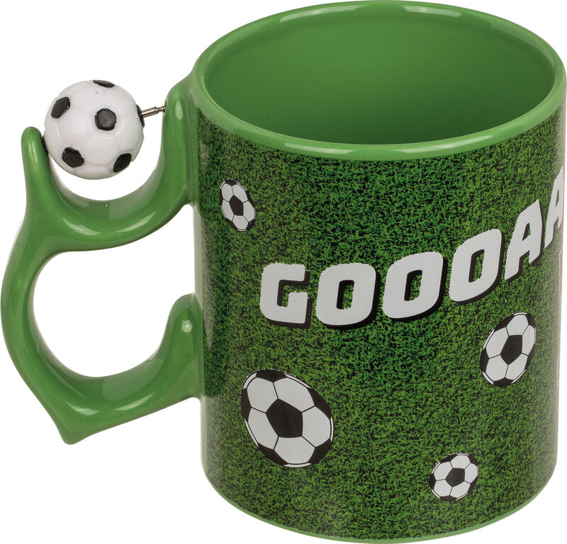 Out oft the blue Out of the Blue Tasse mit Fussball am Griff – 350 ml, Steingut, Mehrfarbig