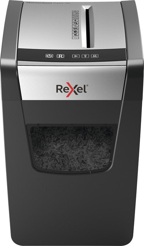 Rexel Momentum X410-SL – Aktenvernichter, DIN P-4, Partikelschnitt 4 × 28 mm, 10 Blatt, 23 l, A4