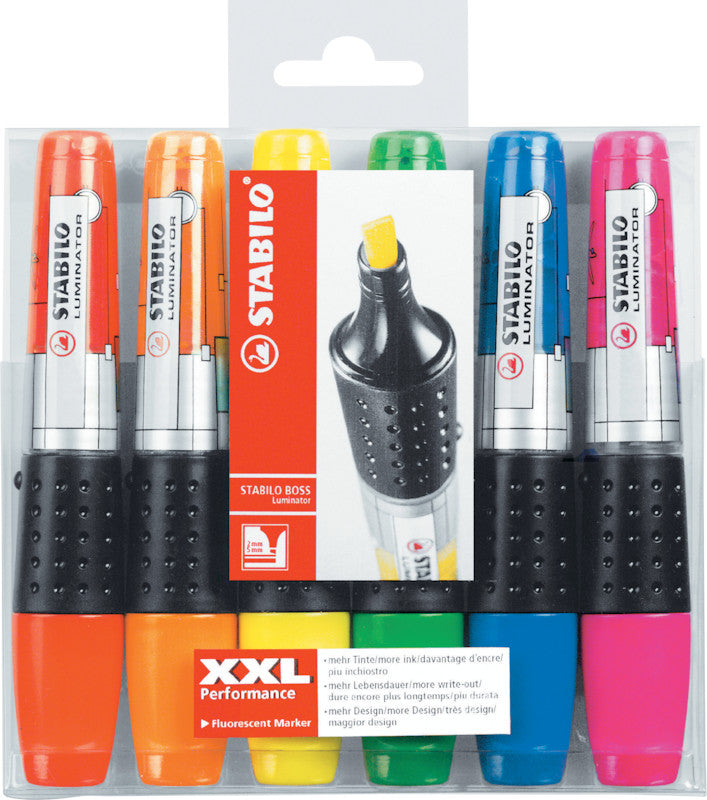 STABILO Luminator Textmarker Set 6 Farben – Keilspitze, 2–5 mm