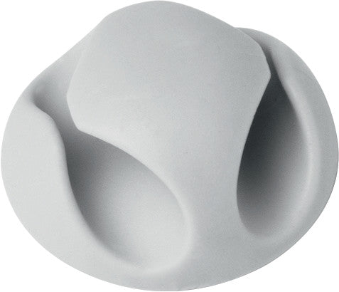 Durable Kabel-Clip – 20 × 20 mm, Kunststoff, Grau, selbstklebend, 6er-Pack, für 2 Kabel