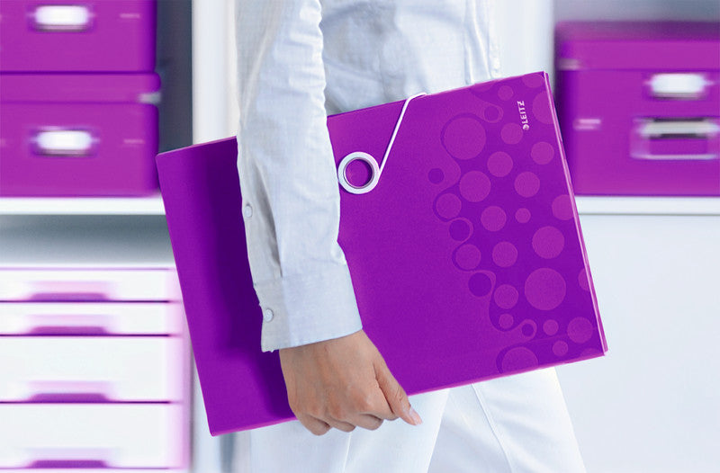 Leitz Sammelmappe für A4, Kunststoff, Violett, mit Gummizug