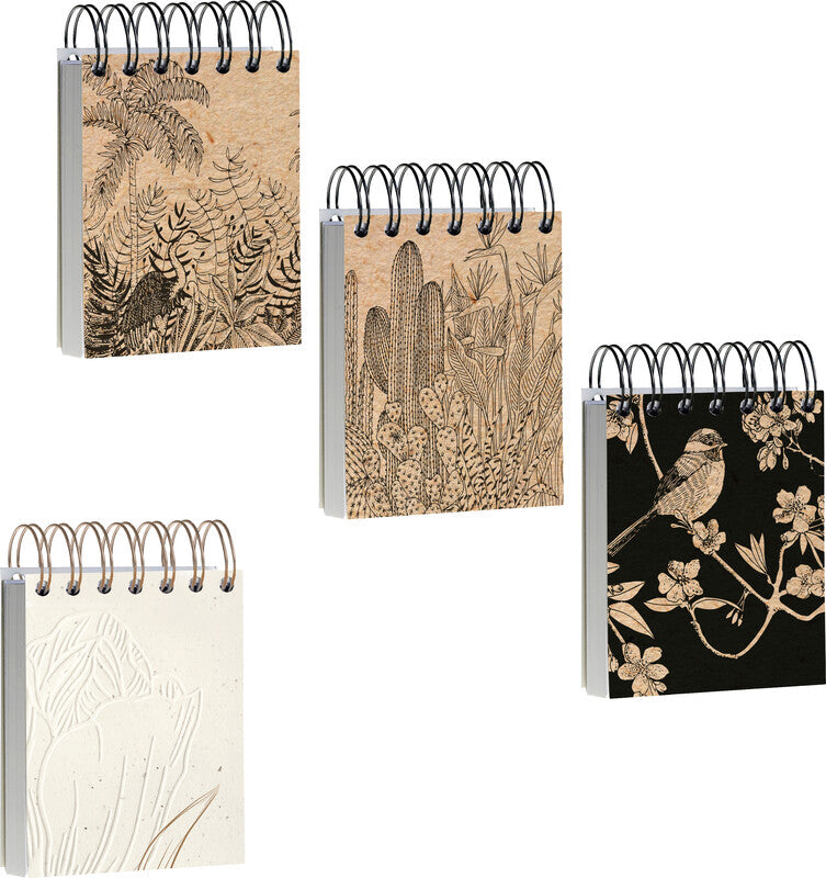Clairefontaine Spiralblock, 90 × 110 mm, blanko, Spiralbindung, Softcover, 160 Blatt, 90 g/m² – beige