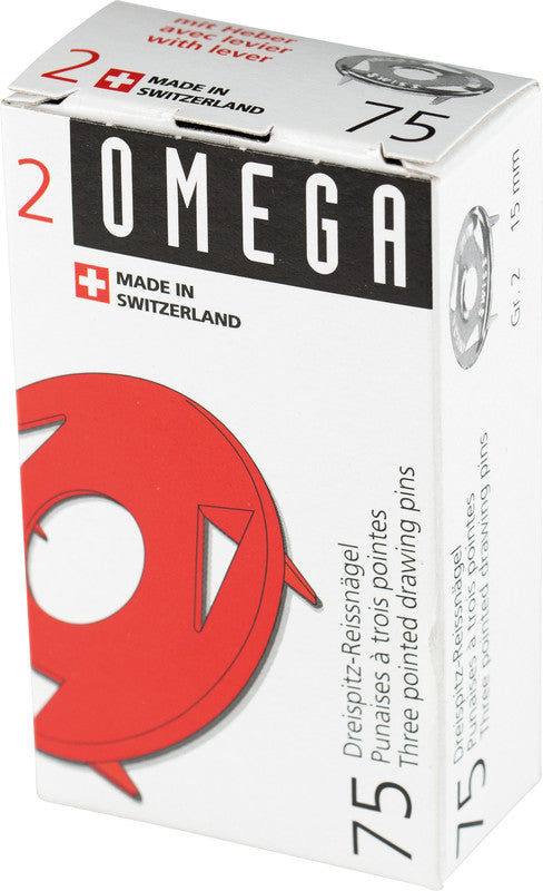 Omega Reissnägel Ø 15 mm – Metall, 75 Stück