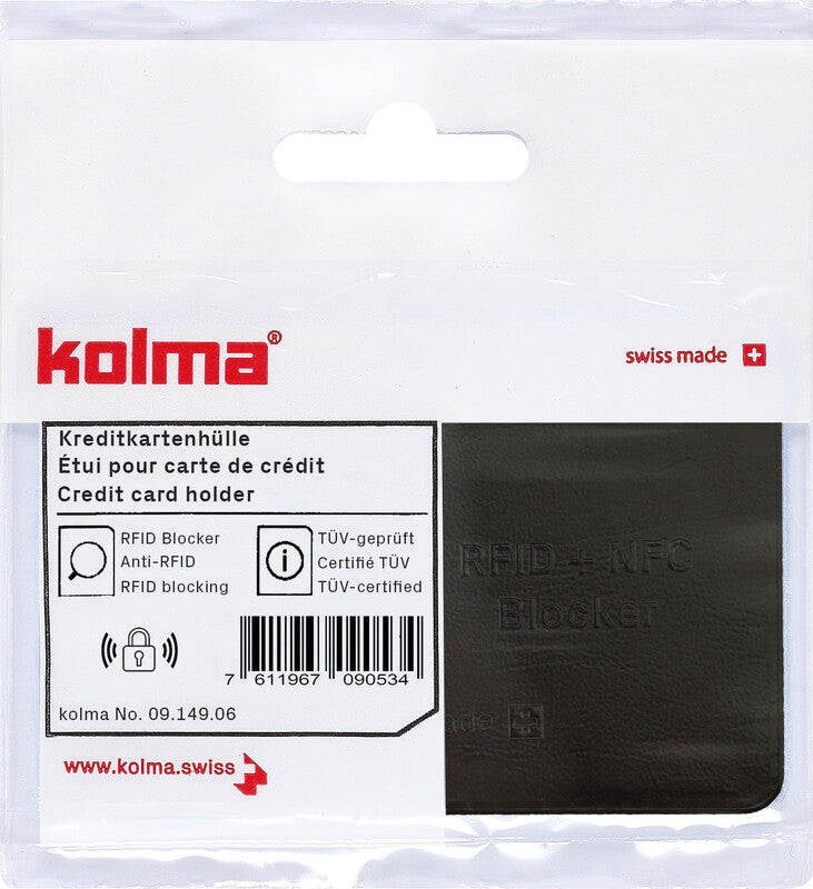 Kolma Dokumentenhülle – für Kreditkarten – 95 × 63 mm, Kunststoff, schwarz – 1 Stück