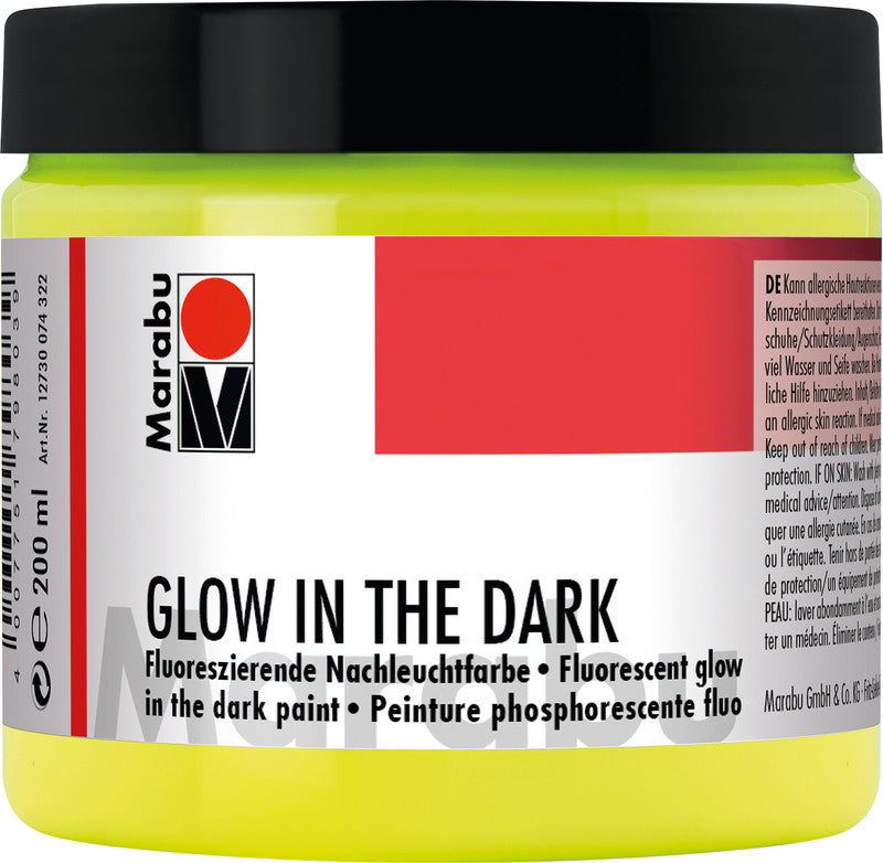 Marabu Nachtleuchtfarbe – gelb, 200 ml