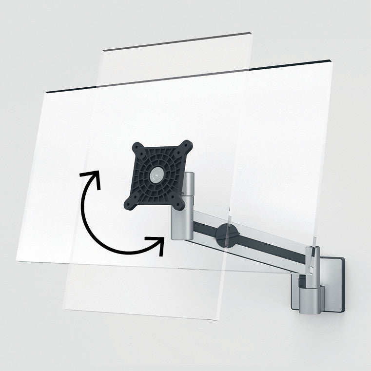 Durable Monitorhalterung, 1 Monitor, Wandmontage, bis 27", 8 kg, höhenverstellbar, neigbar, silber