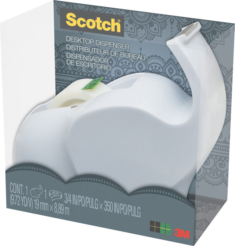 Scotch Tischabroller Elephant – für Rollenbreite bis 19 mm, für Bandlänge bis 33 m, für Kern 1", rutschfest