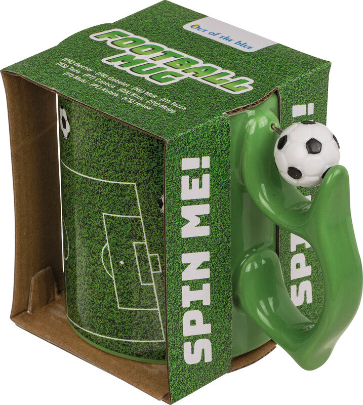 Out oft the blue Out of the Blue Tasse mit Fussball am Griff – 350 ml, Steingut, Mehrfarbig