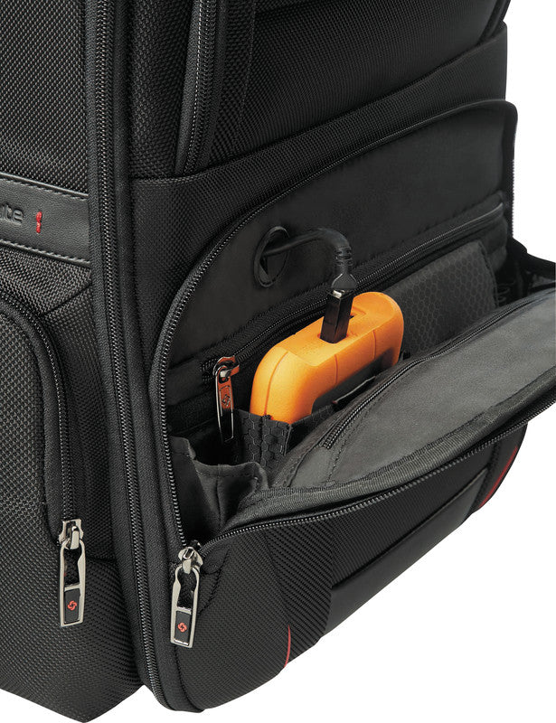 Samsonite Pro-DLX 5 3V Notebook-Rucksack – 29/34 l, RFID-Fach, Aufsteckfunktion, Nylon, Schwarz