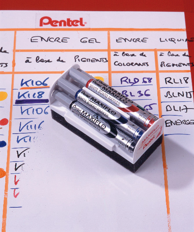 Pentel Whiteboard-Marker Maxiflo MWL5M – Konische Spitze 6 mm – Schwarz – Trocken abwischbar