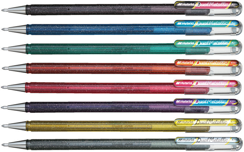 Pentel Gelschreiber 8er Etui – 8 Farben, 1 mm, für dunkles Papier, Kappe