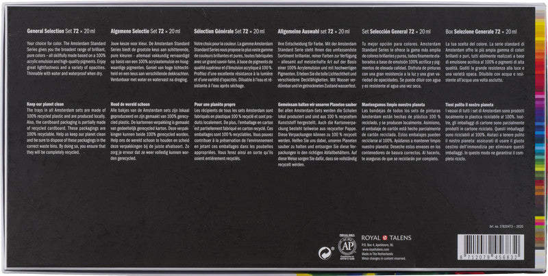 Royal Talens Amsterdam – Acryl Standard – Acrylfarbe – Set – 72 Farben, 72 × 20 ml