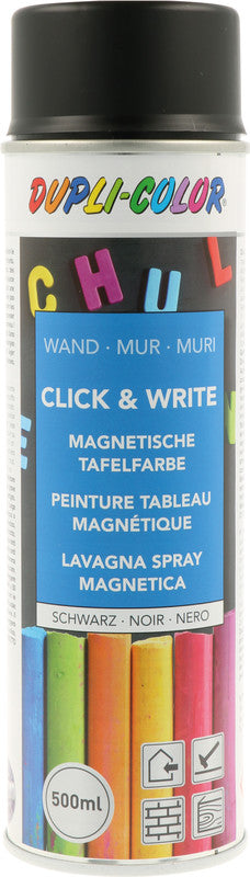 Dupli-Color Tafelfarbe – Schwarz, Matt, Magnetisch, 500 ml, für Metall, Holz & Kunststoffe