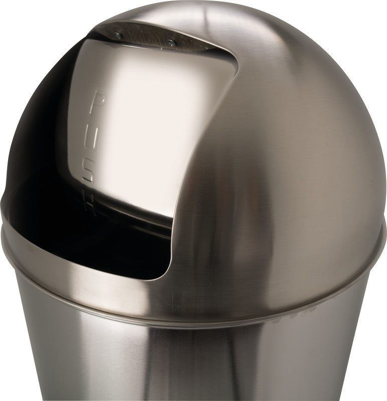 Helit Abfallcontainer – 50 l – mit Deckel – Stahl, Weiss – Ø 360 × H 745 mm