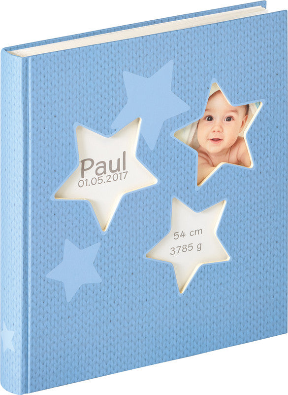 Walther Design Walther Fotoalbum Estrella – blau, illustrierter Vorspann, Karton, 280 × 305 mm