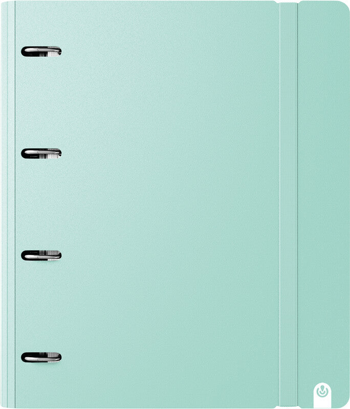 Carchivo Zeigebuch – A4 Hochformat – 4-Ring, Ø 35 mm, Rücken 40 mm – Minze, Kunststoff, mit Raumsparösen