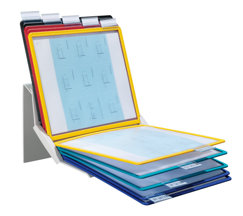 Durable Sichttafelsystem Vario Pro 10 – für A4, 10 Fächer, Grau, Metall/Kunststoff, 270×165×395 mm