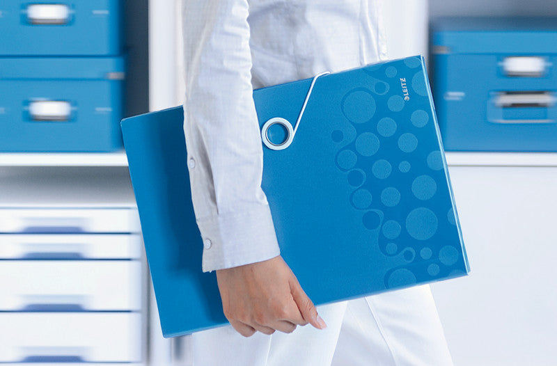 Leitz Sammelmappe für A4, Kunststoff, Blau, mit Gummizug
