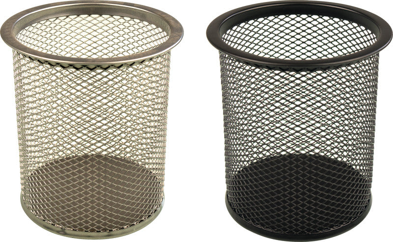Helit Schreibgeräteköcher – Stahl, Silber, 90 × 100 mm