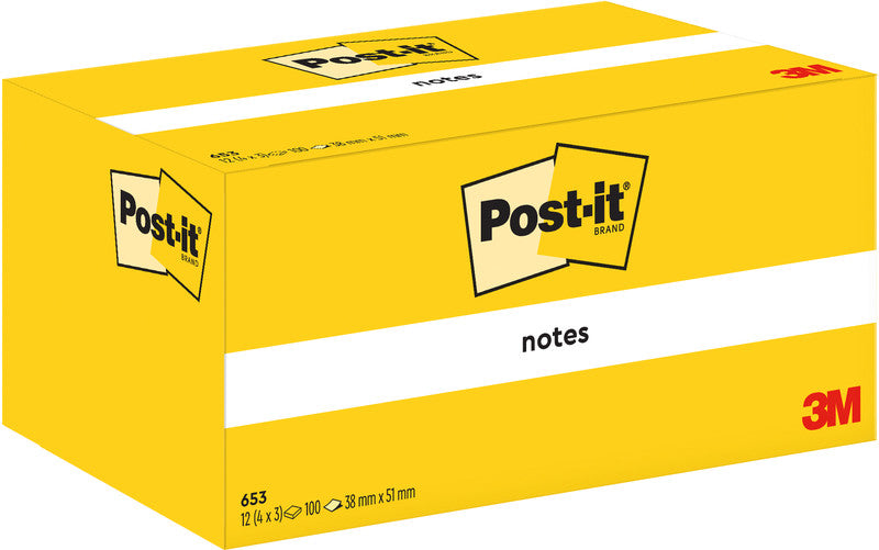 Post-it Haftnotizen – 51×38 mm – Gelb, 3×100 Blatt, PEFC