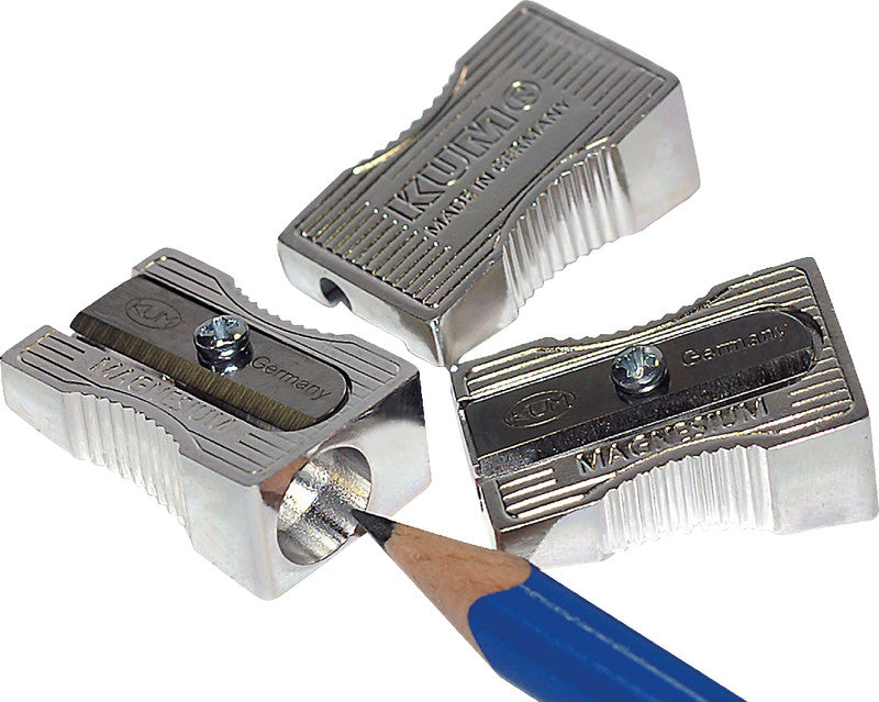 Kum Spitzer – manuell, 1-Loch, ohne Behälter, für Blei- & Buntstifte Ø 8 mm, Magnesium, silber