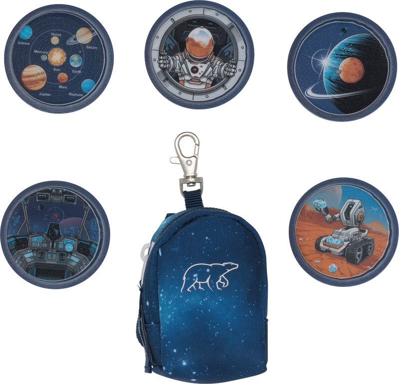 Beckmann Classic Schulrucksack 1st – 6-teilig – Space Mission – mit Leuchteffekt