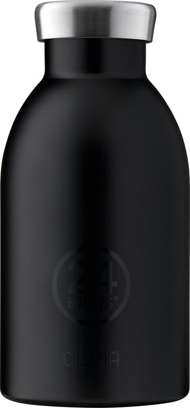 24Bottles Trinkflasche Clima – 3,3 dl – Edelstahl, isoliert, Schraubverschluss – Tuxedo Schwarz