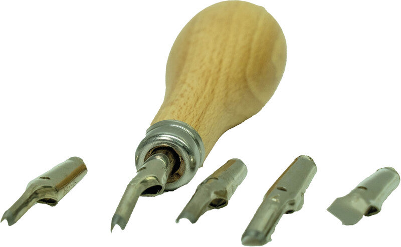 Abig Linolschnitt-Werkzeug – für Linolschnitt, Set, 7-teilig, Silber