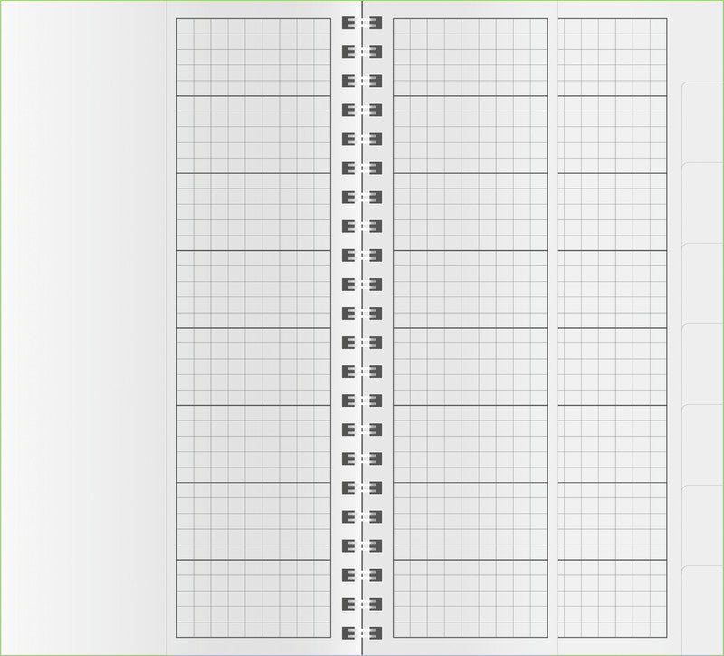Verlag für unterrichtsm. Schulnotenbuch, 105 × 190 mm, Spiralbindung, Karton, 100 g/m² – Hellgrün