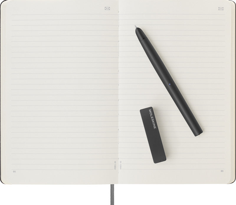 Moleskine Notizbuch, 135 × 210 mm, liniert, Leimbindung, 176 Seiten – schwarz, für MOLESKINE Notes-App