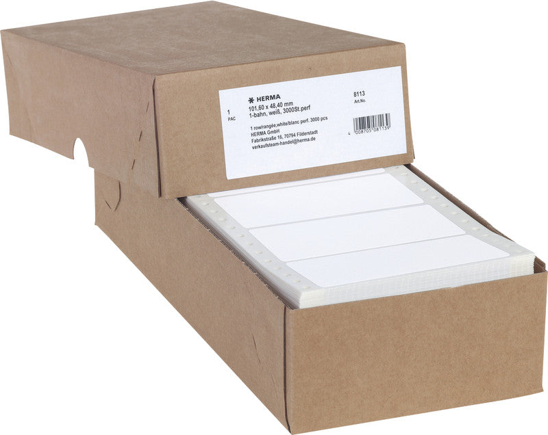 HERMA Druckeretiketten, 102 mm × 48 mm, weiss, Papier, selbstklebend, 3000 Etiketten
